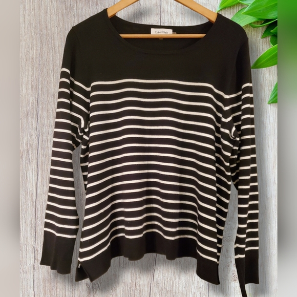 Calvin Klein Tops - CALVIN KLEIN Striped Pullover Sweater Top Size 1X